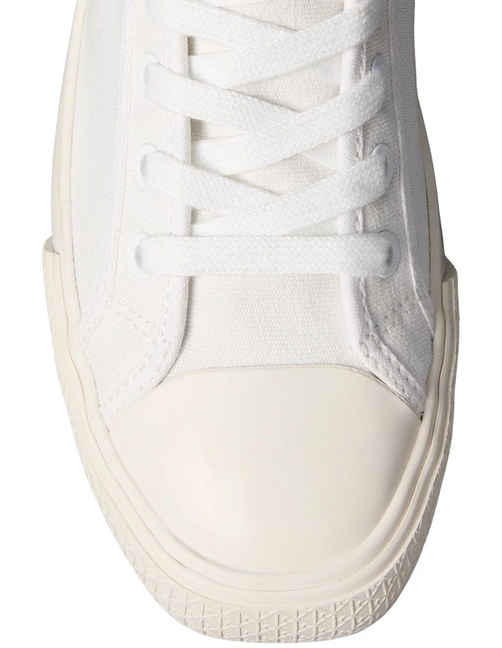Canvas High-Top Logo Trainers in Bright White image 5