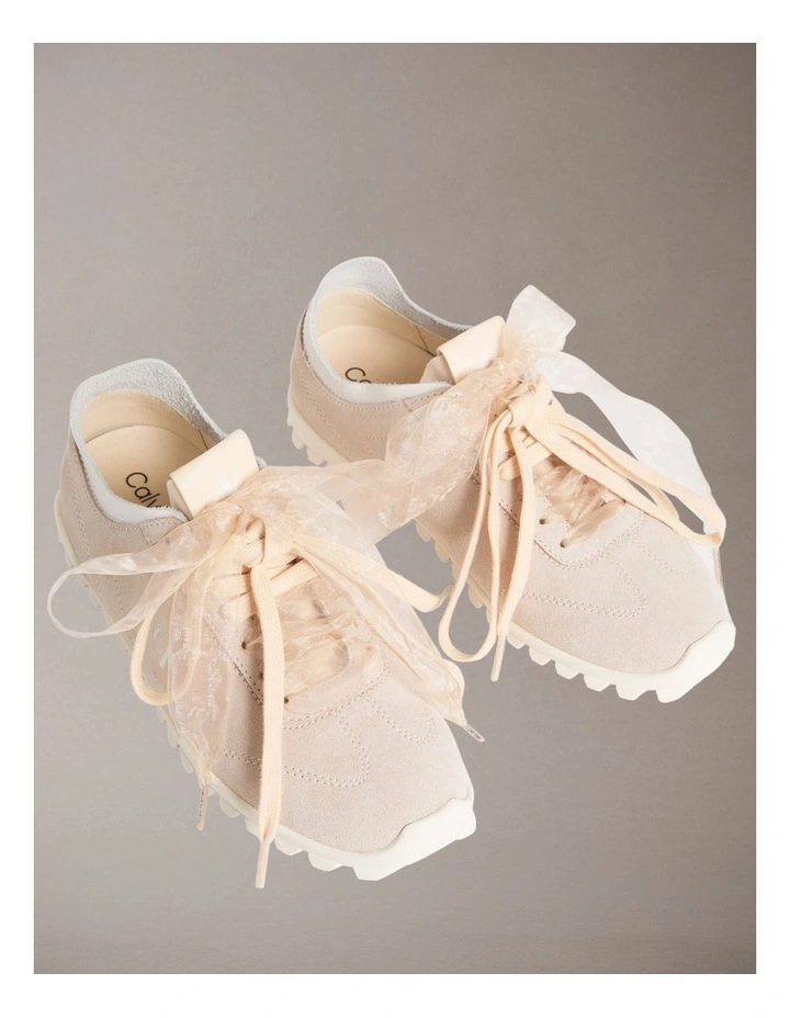 Low Profile Suede Runners in Light Cashew image 2