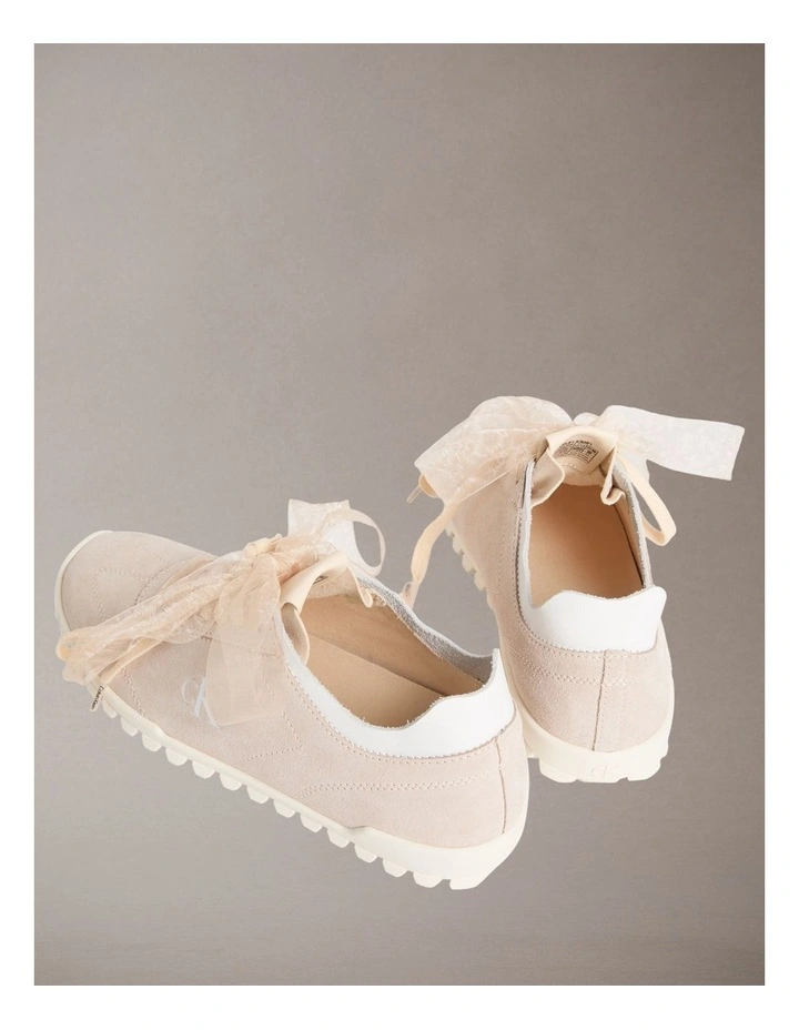 Low Profile Suede Runners in Light Cashew image 3