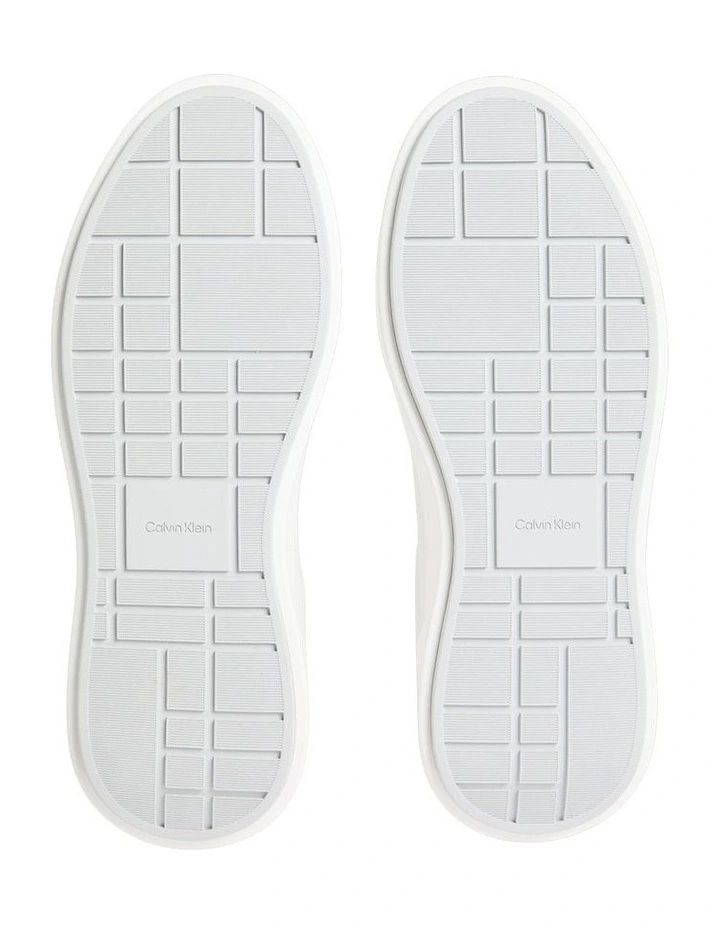 Chunky Cupsole Leather Trainers in Bright White/Silver image 5