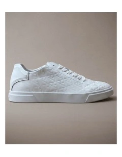 Calvin Klein Durable Traction Chunky Logo Trainers in Triple White Mono