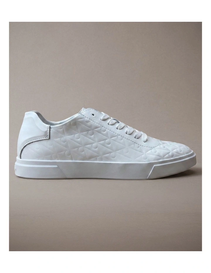 Calvin Klein Durable Traction Chunky Logo Trainers in Triple White Mono image 1