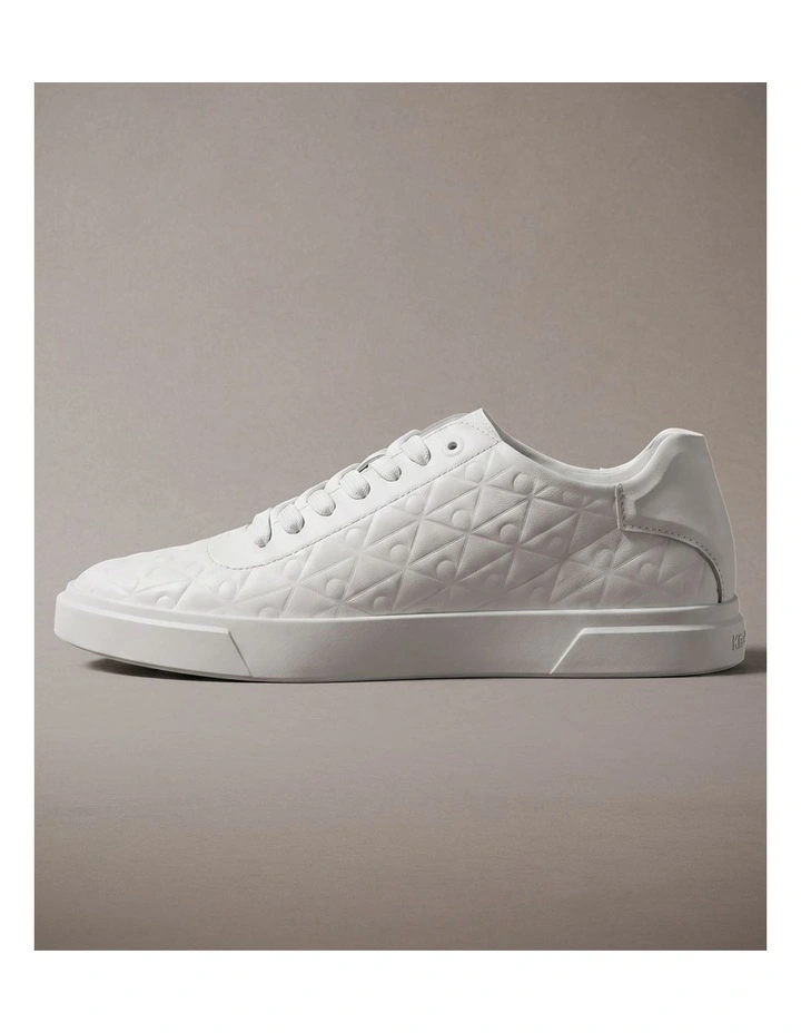 Calvin Klein Durable Traction Chunky Logo Trainers in Triple White Mono image 2