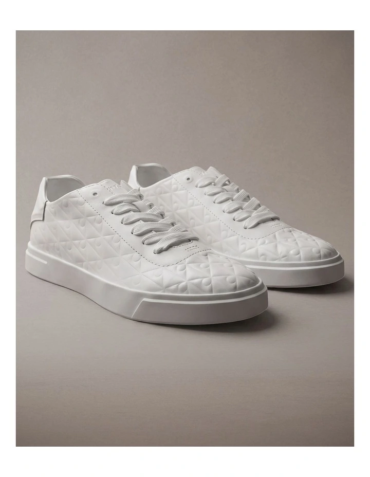 Calvin Klein Durable Traction Chunky Logo Trainers in Triple White Mono image 3