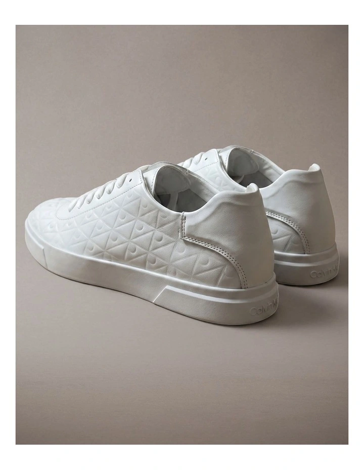 Calvin Klein Durable Traction Chunky Logo Trainers in Triple White Mono image 4