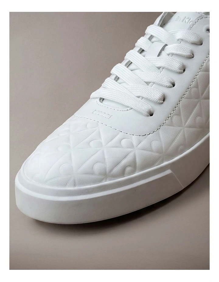 Calvin Klein Durable Traction Chunky Logo Trainers in Triple White Mono image 5