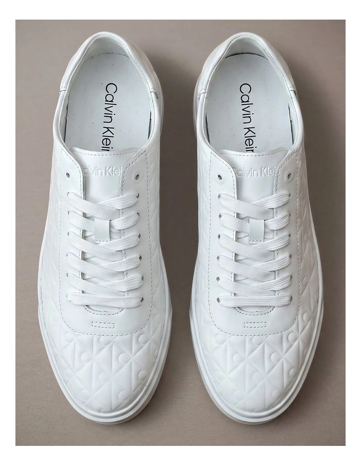 Calvin Klein Durable Traction Chunky Logo Trainers in Triple White Mono image 6