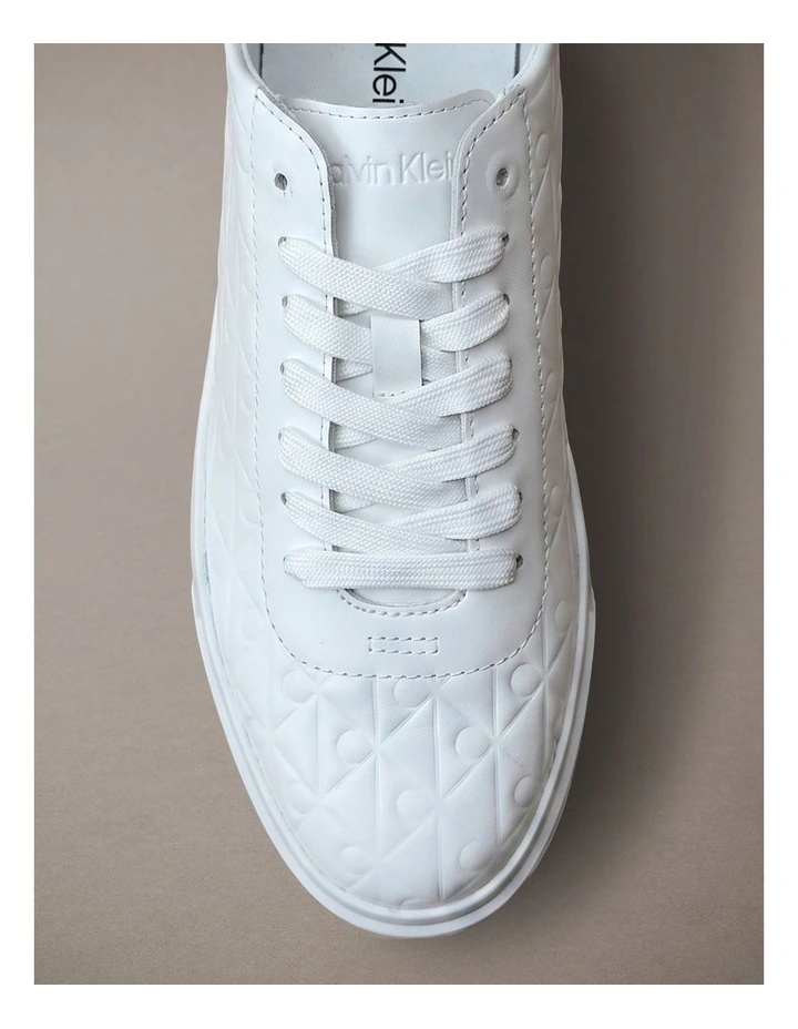 Calvin Klein Durable Traction Chunky Logo Trainers in Triple White Mono image 7