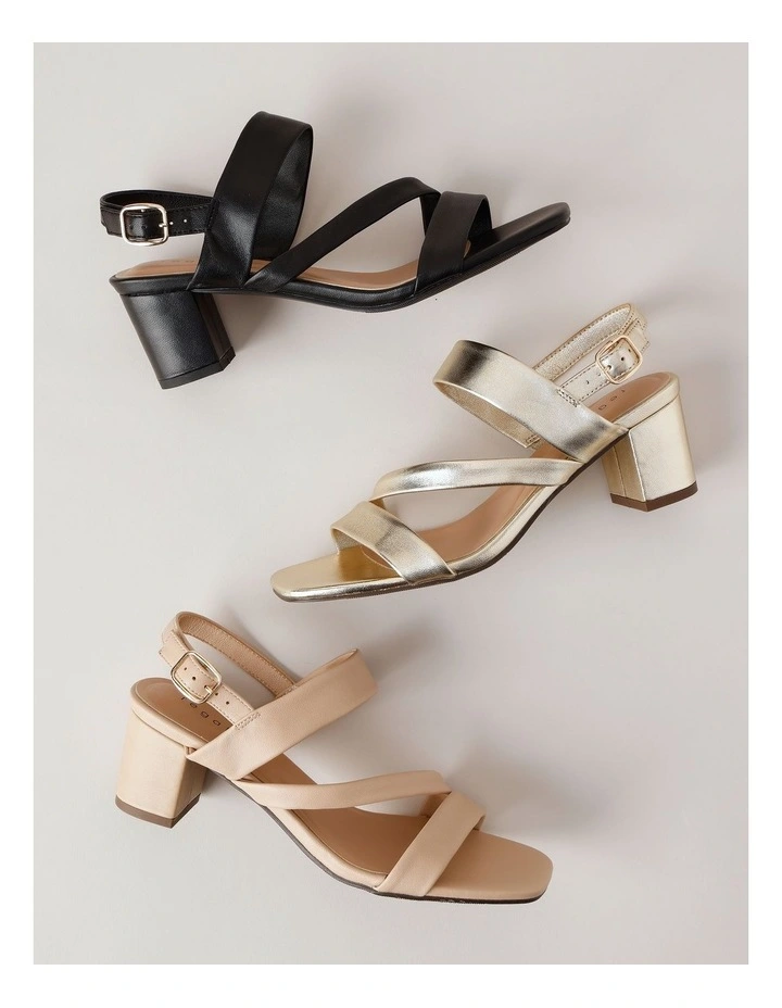Beatrix Sandal in Nude Leather image 7