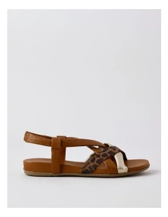 Juliana Sandal in Tan/Leopard/Gold