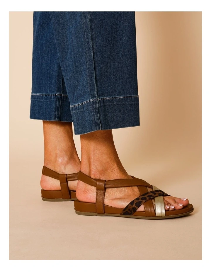 Juliana Sandal in Tan/Leopard/Gold image 2
