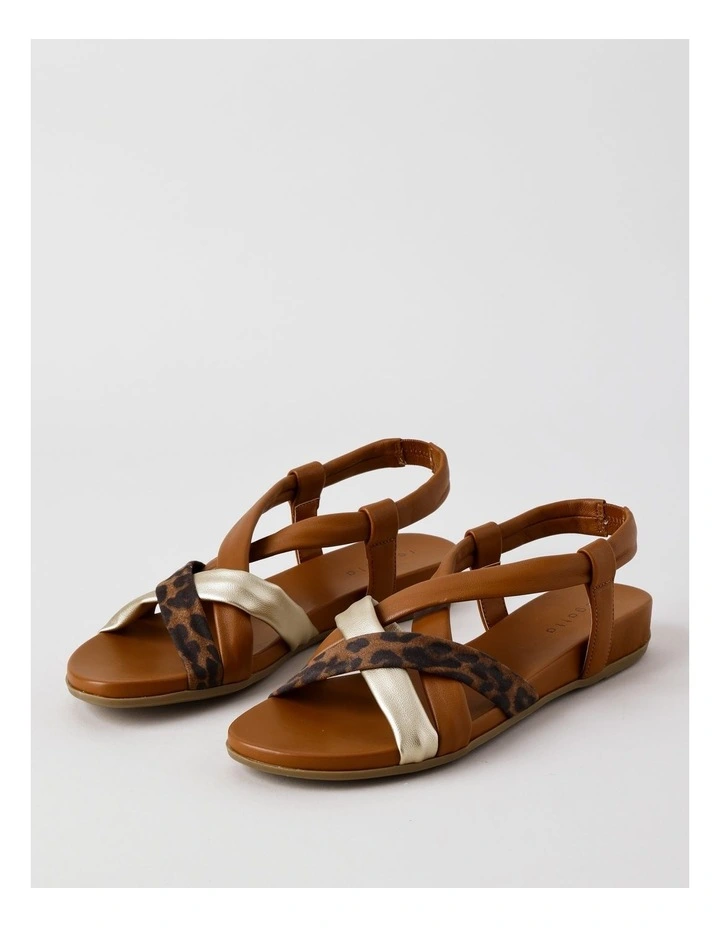 Juliana Sandal in Tan/Leopard/Gold image 2
