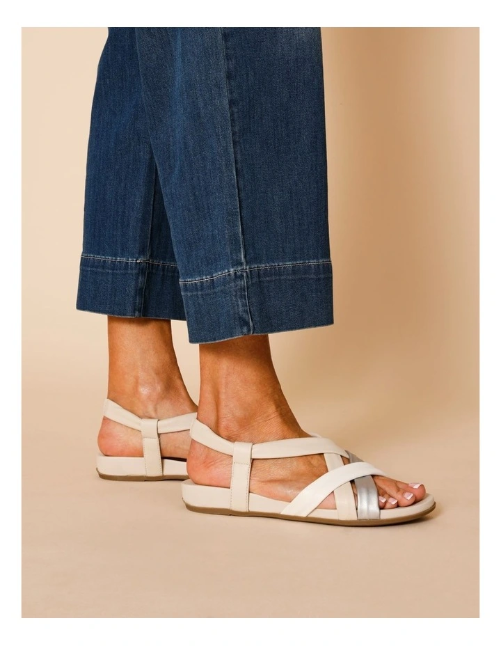 Juliana Sandal in White/Stone/Silver image 2