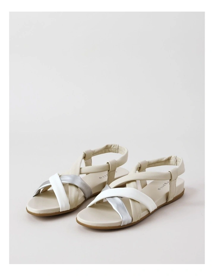 Juliana Sandal in White/Stone/Silver image 2