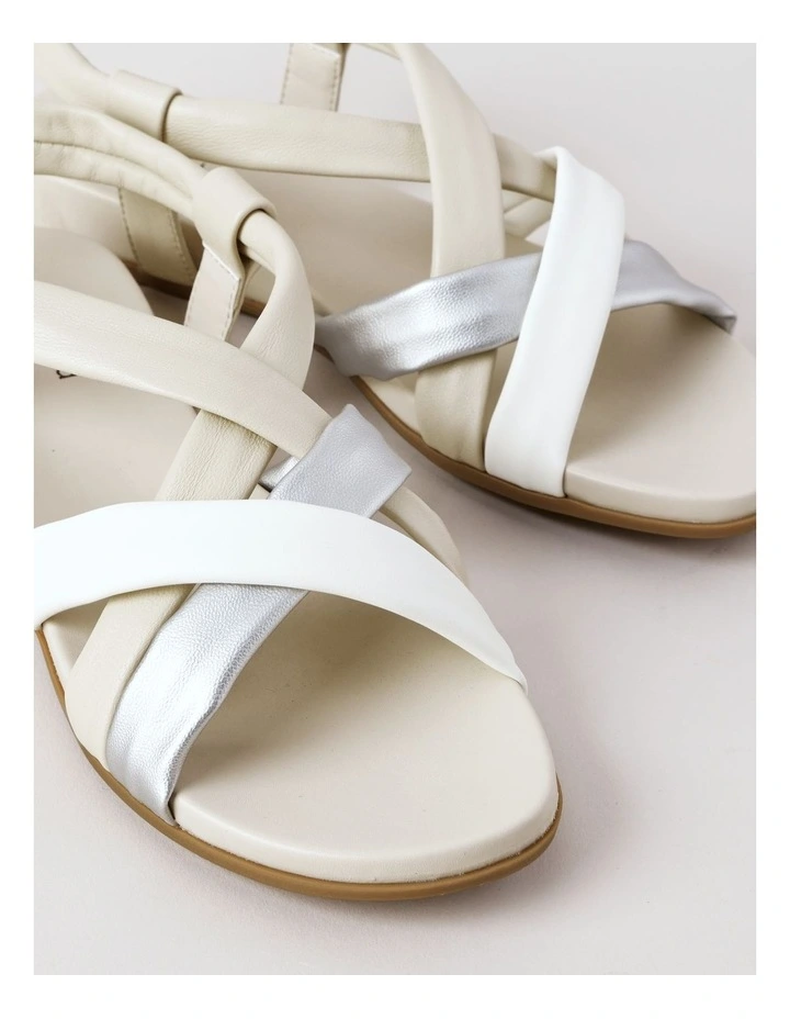 Juliana Sandal in White/Stone/Silver image 3