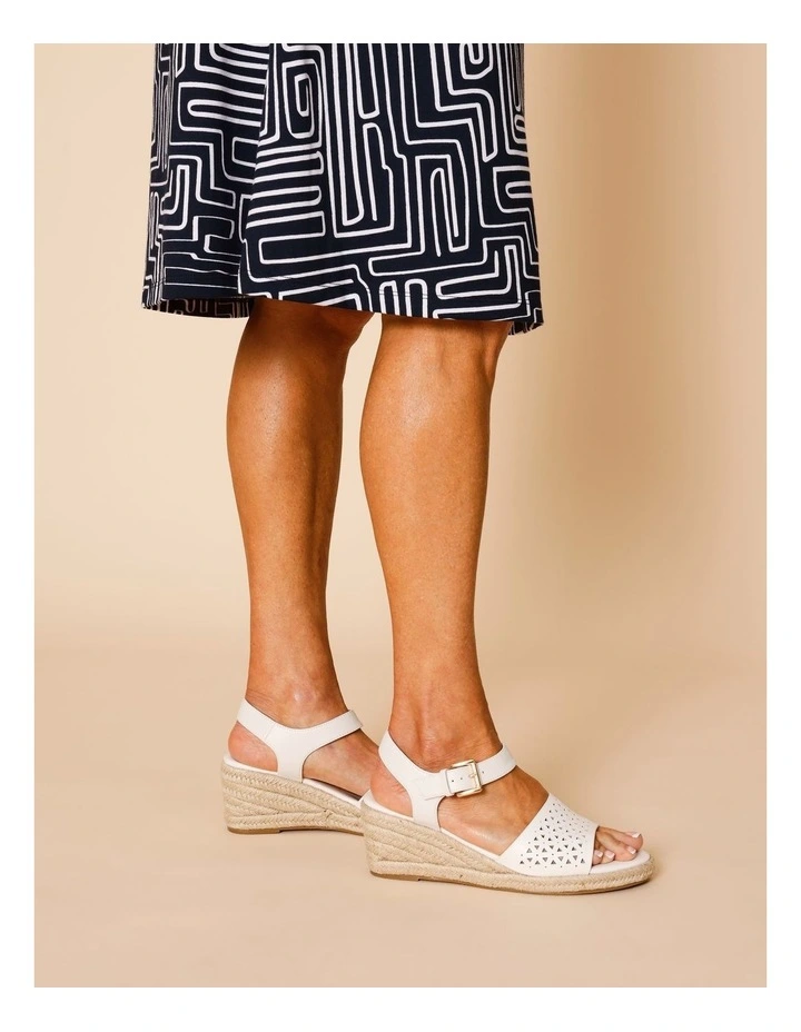 Peta Sandal in White Leather image 2