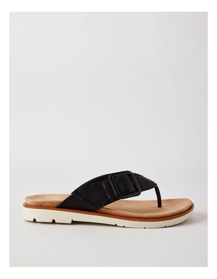 Tara Sandal in Black Leather image 1