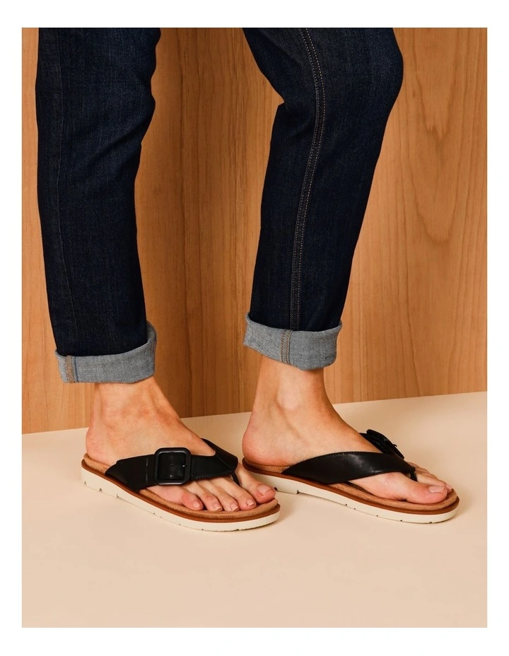 Tara Sandal in Black Leather image 2
