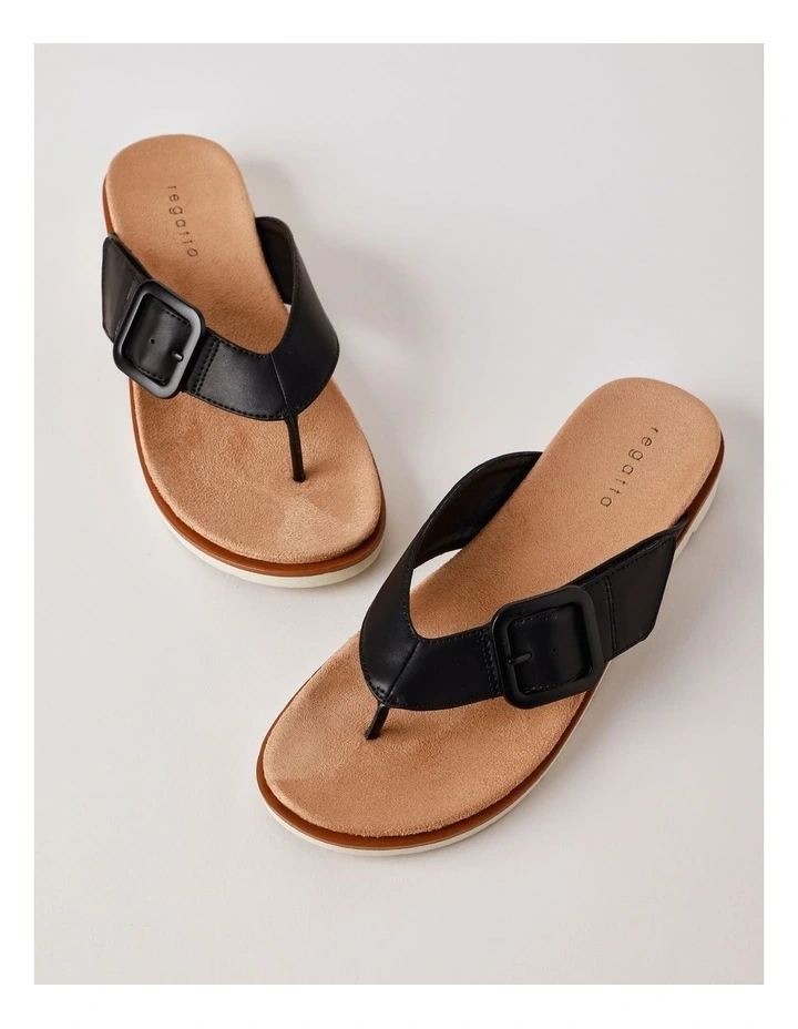 Tara Sandal in Black Leather image 3