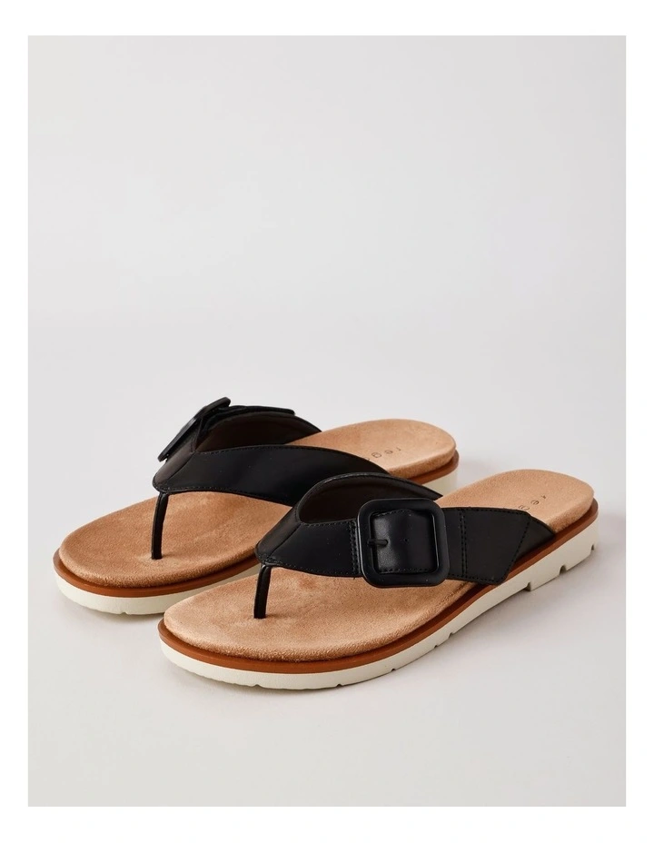 Tara Sandal in Black Leather image 4