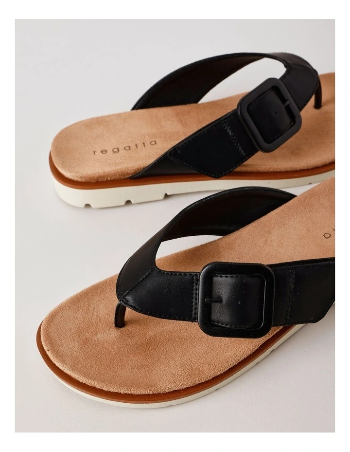 Tara Sandal in Black Leather image 6