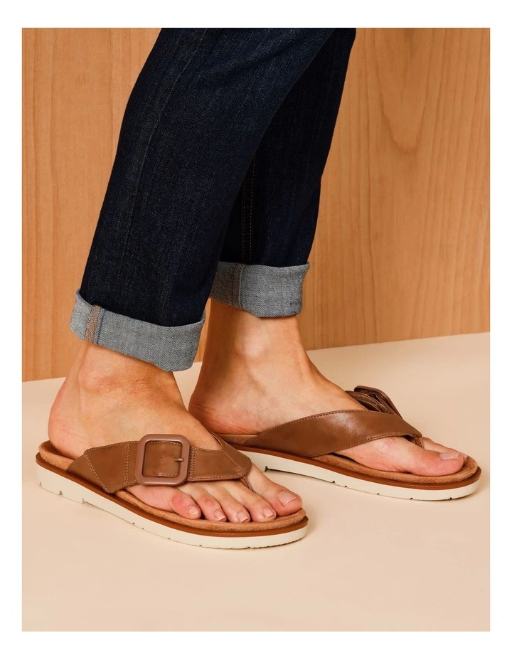 Tara Sandal in Tan Leather image 2