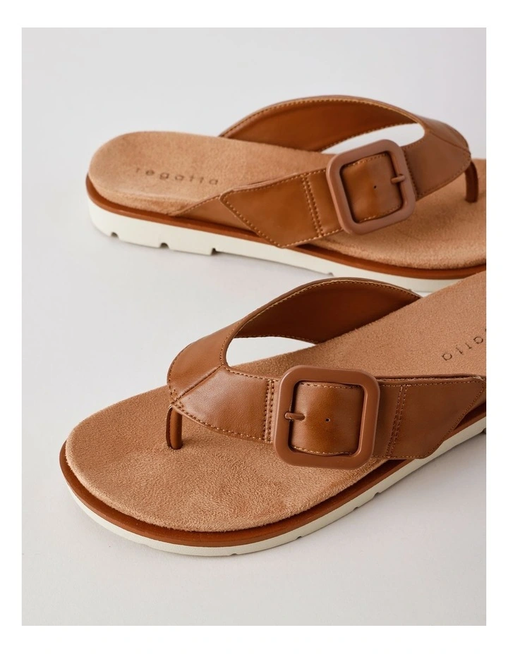 Tara Sandal in Tan Leather image 3