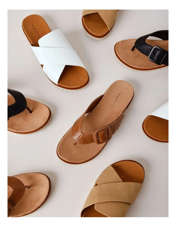 Tara Sandal in Tan Leather image 7