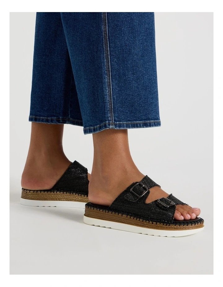 Raiyne Sandal in Black Raffia image 2