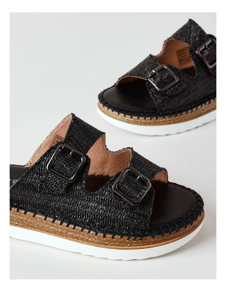 Raiyne Sandal in Black Raffia image 3