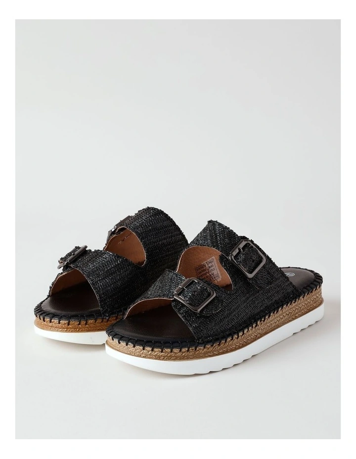 Raiyne Sandal in Black Raffia image 5