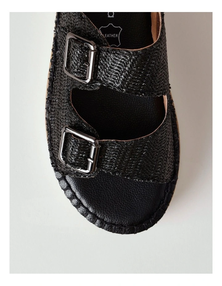 Raiyne Sandal in Black Raffia image 6