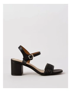 Amelia Sandal in Black Leather