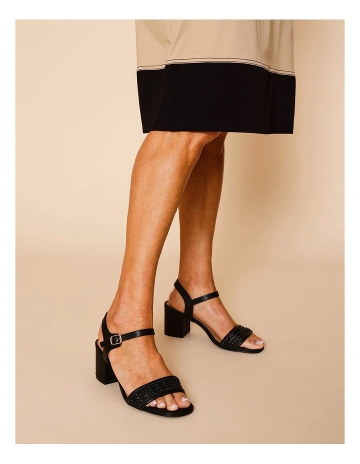 Amelia Sandal in Black Leather image 2
