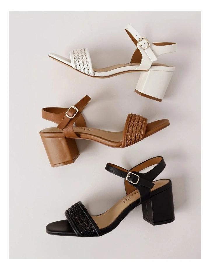 Amelia Sandal in Black Leather image 7