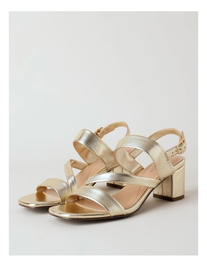 Beatrix Sandal in Gold Leather image 2
