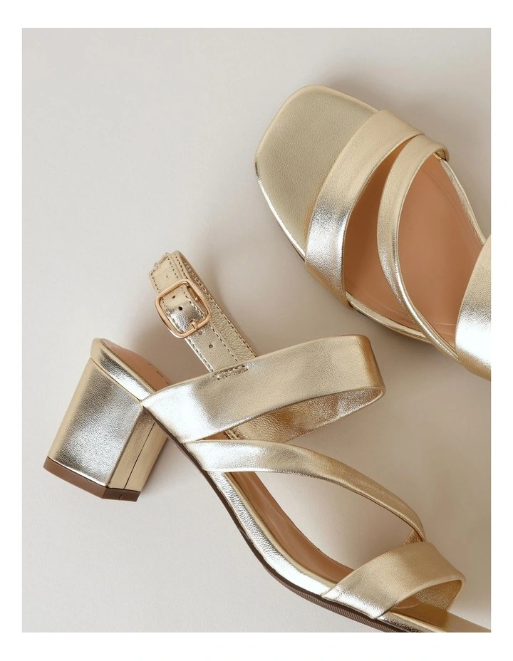 Beatrix Sandal in Gold Leather image 3