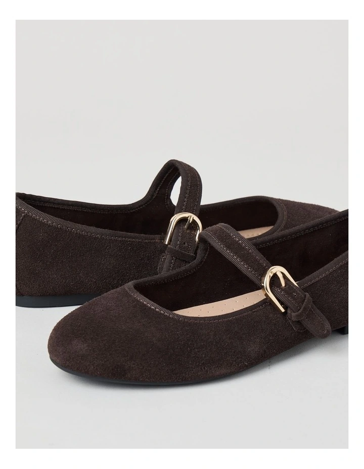 Trudy Flat Shoes in Chocolate Suede image 5