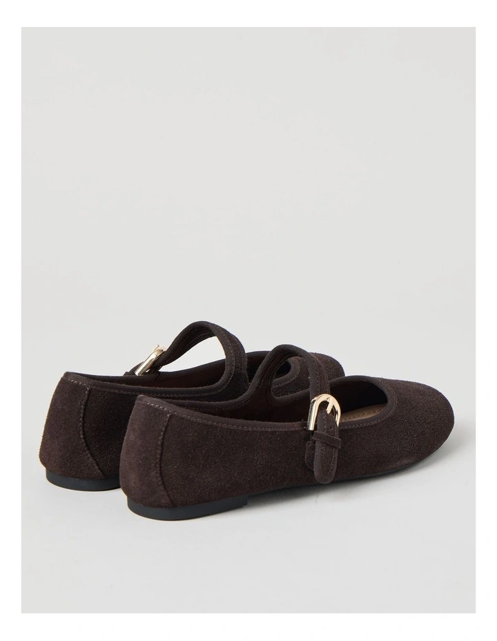 Trudy Flat Shoes in Chocolate Suede image 6