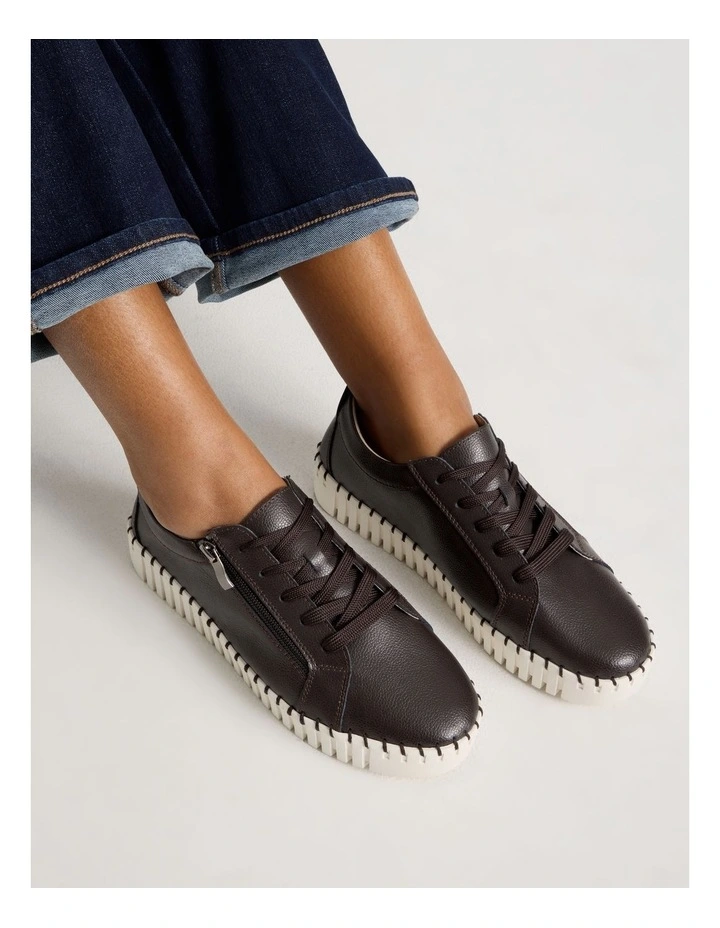 Kimberly Sneaker in Chocolate Leather image 2