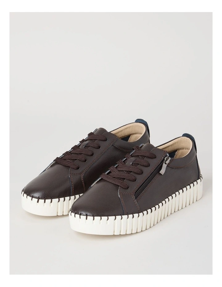 Kimberly Sneaker in Chocolate Leather image 2