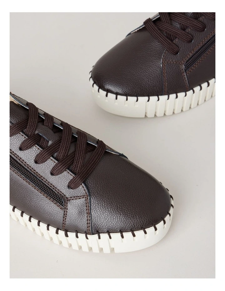 Kimberly Sneaker in Chocolate Leather image 5