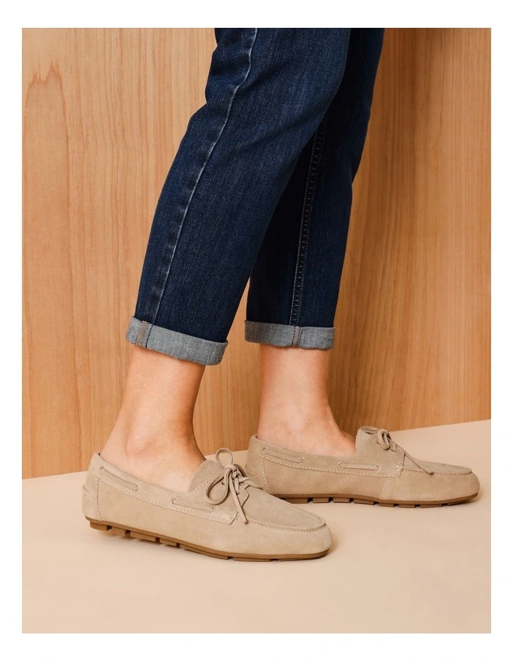 Suri Flat Shoes in Camel Suede image 2
