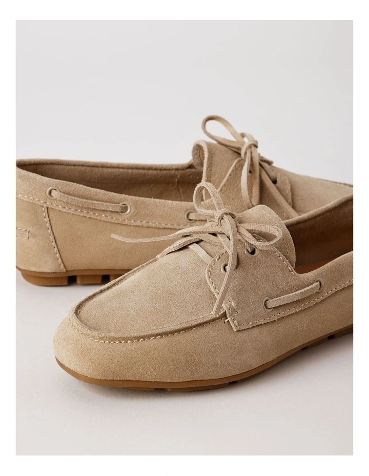 Suri Flat Shoes in Camel Suede image 3