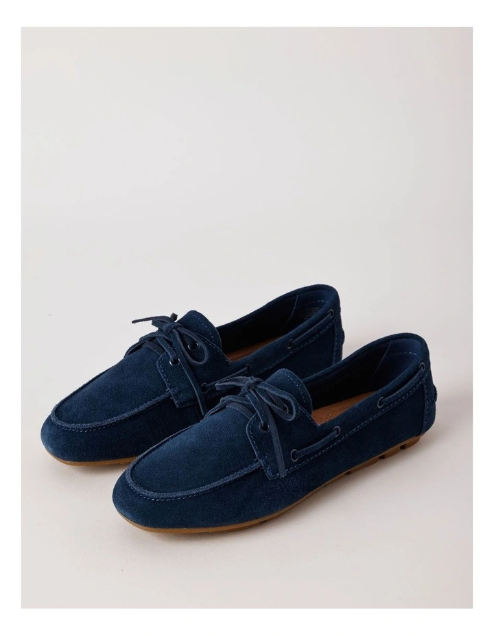 Suri Flat Shoes in Navy Suede image 1