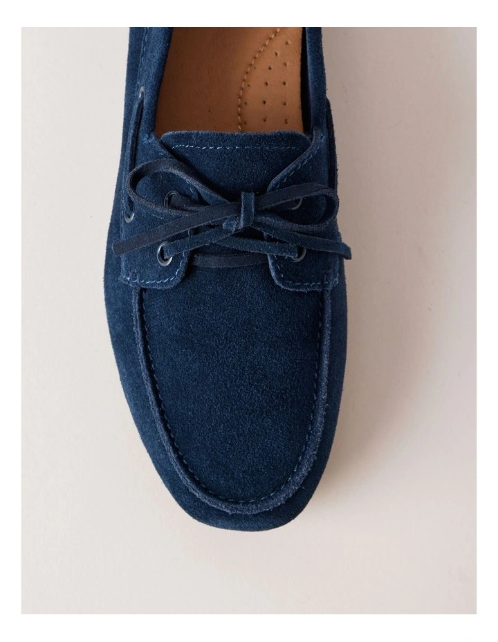 Suri Flat Shoes in Navy Suede image 3