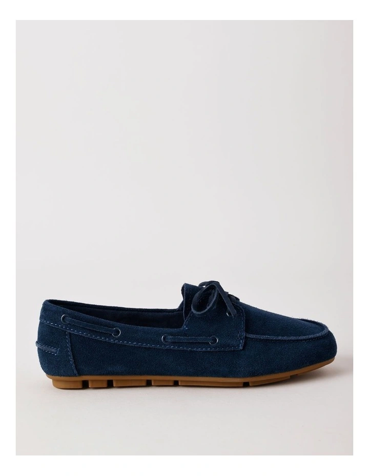Suri Flat Shoes in Navy Suede image 5