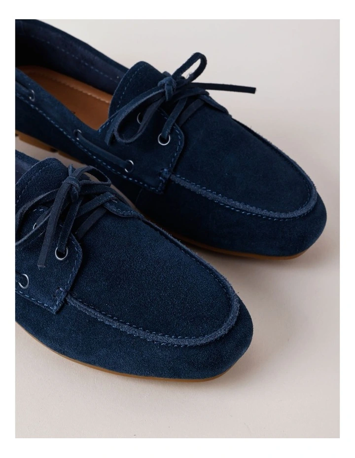 Suri Flat Shoes in Navy Suede image 7