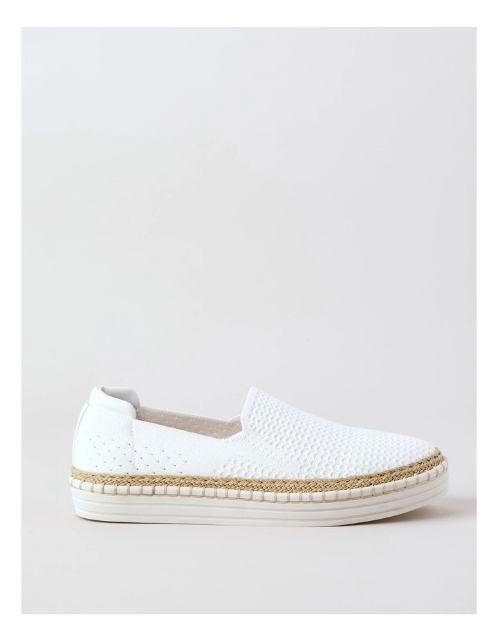 Queena Flat Shoe in White image 1