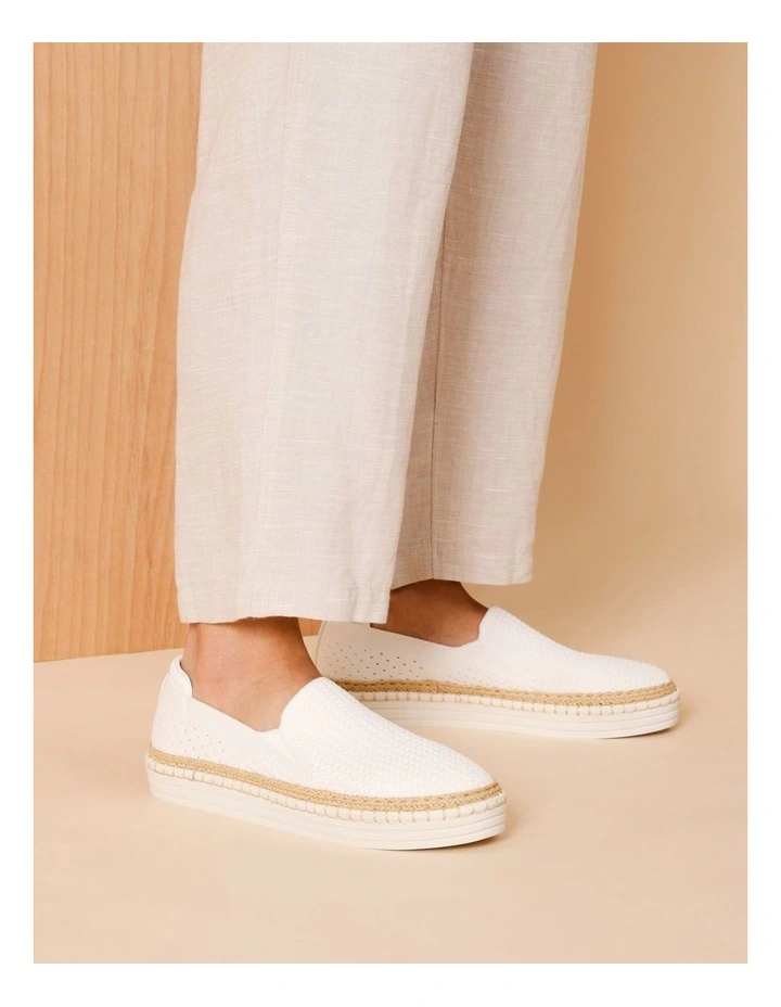 Queena Flat Shoe in White image 2